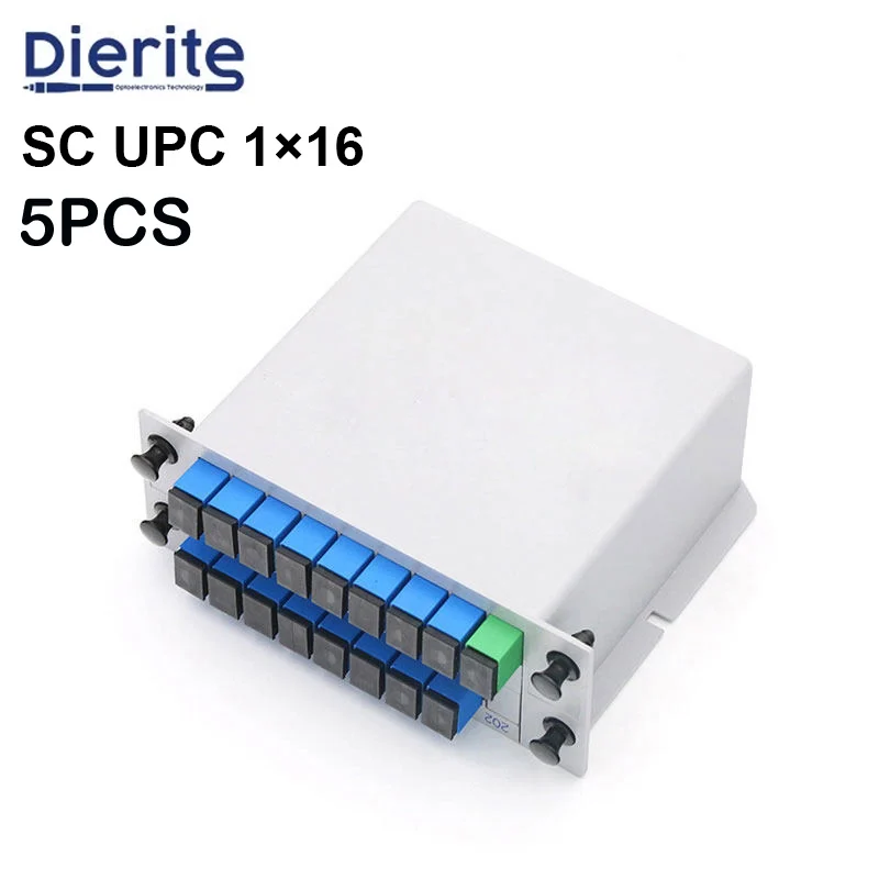 

5 Pcs 1x16 PLC Splitter Box PLC Cassette Insertion Type SC UPC 1x16 Fiber Optical Box FTTH Cassette Insertion Type