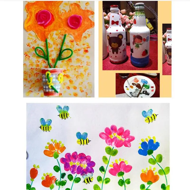 12 цветов 60 мл акварельные краски в наборе портативная бутылка аксессуары для