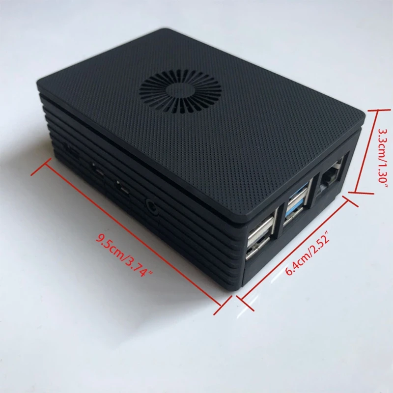 

ABS Case Enclosure Protective Cover Shell with Quiet Cooling Fan for Raspberry Pi 4 Model B Accessories 2 Colors