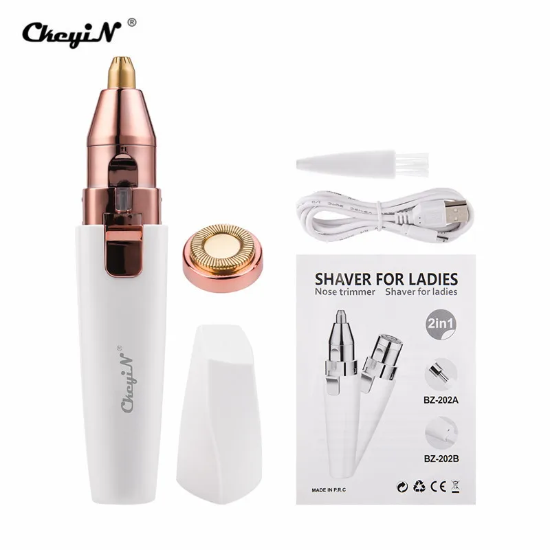 

2 In 1 Electric Eyebrow Trimmer Eye Brow Epilator Women Rechargeable Eyebrow Trimmer Portable Hair Razor For Body Hair Removal