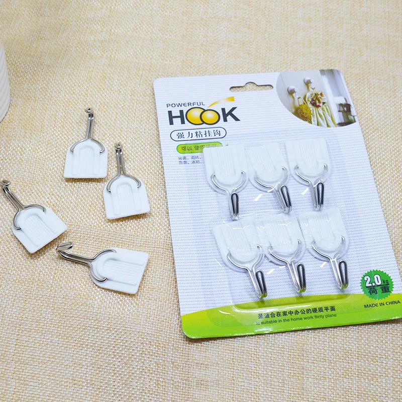6 шт. Новый Белый самоклеящийся настенный крючок-вешалка пластиковая липкая