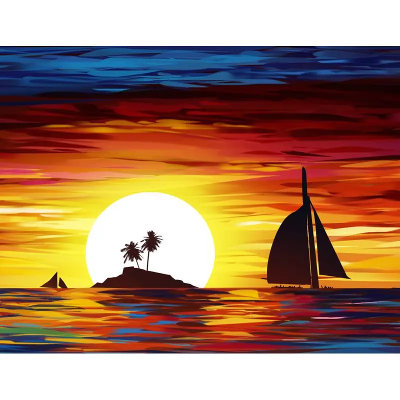 

Gatyztory 60x75cm DIY Painting By Numbers HandPainted Landscape Oil Painting Canvas Colouring Artwork Unique Gift Home Decor