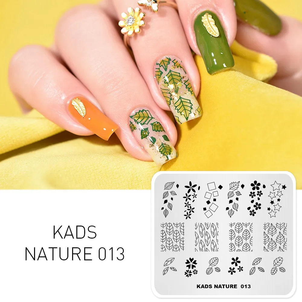 Nature 013 KADS 17 выбор дизайна с модным цветочным пластины для стемпинга ногтей Новое поступление дизайн ногтей шаблон для маникюра пластины для стемпинга и нейл-арта - Цвет: Nature 013