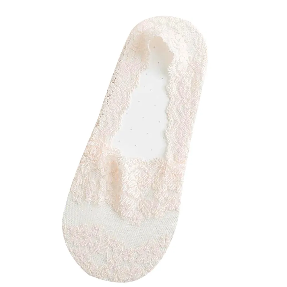 Женские летние носки для девочек хлопковые кружевные нескользящие башмачки с