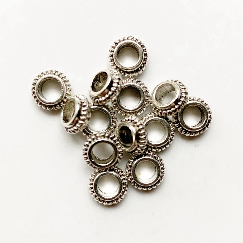 10 шт. металлический бисер с большим отверстием тибетские серебряные
