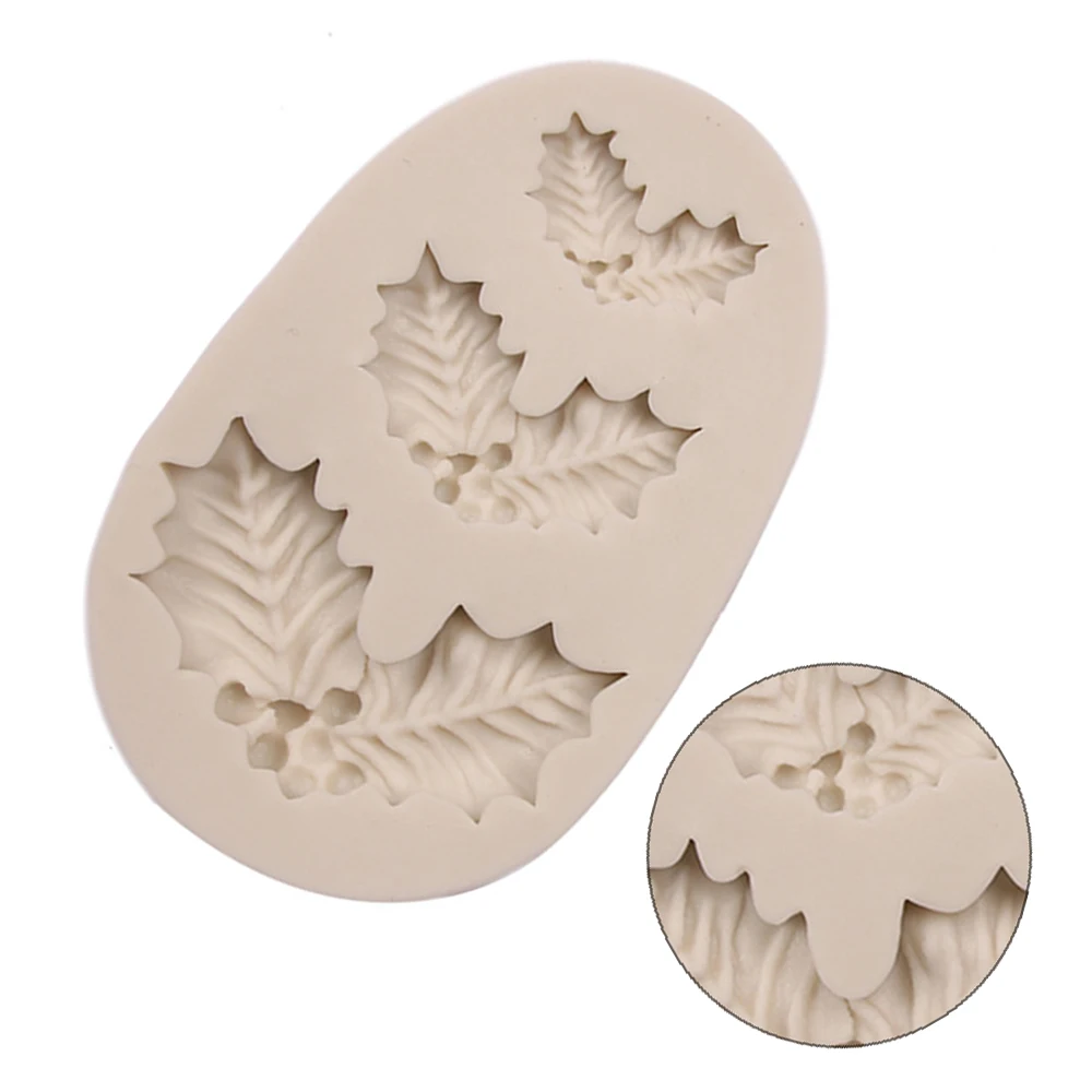 Рождественские листья формы силиконовые для кондитерских изделий шоколадный