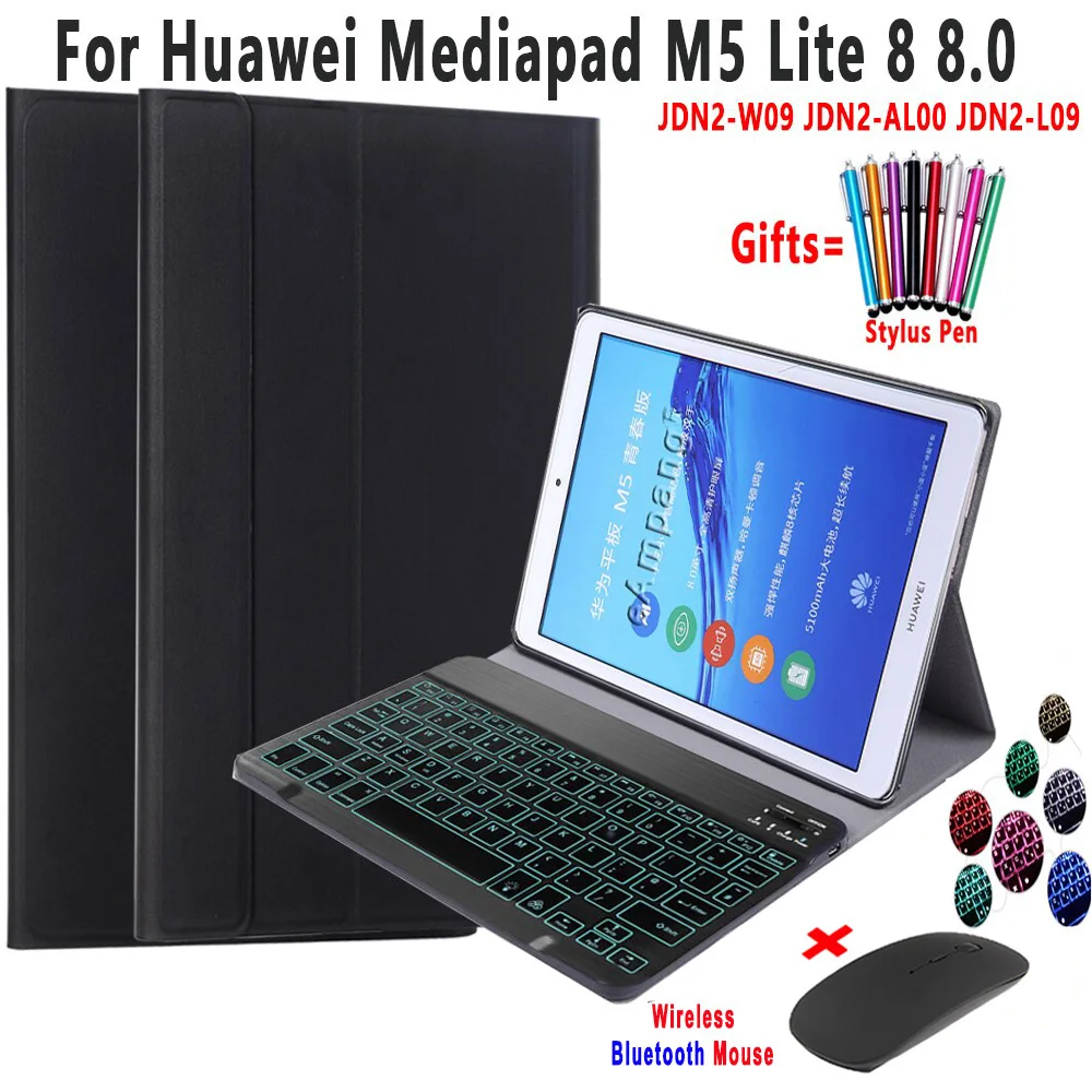 

Backlit Keyboard Case Wireless Mouse Huawei Mediapad T5 10 M5 lite 10.1 8 M5 10 Pro M6 10.8 Matepad 10.4 Pro 10.8 Mice shell