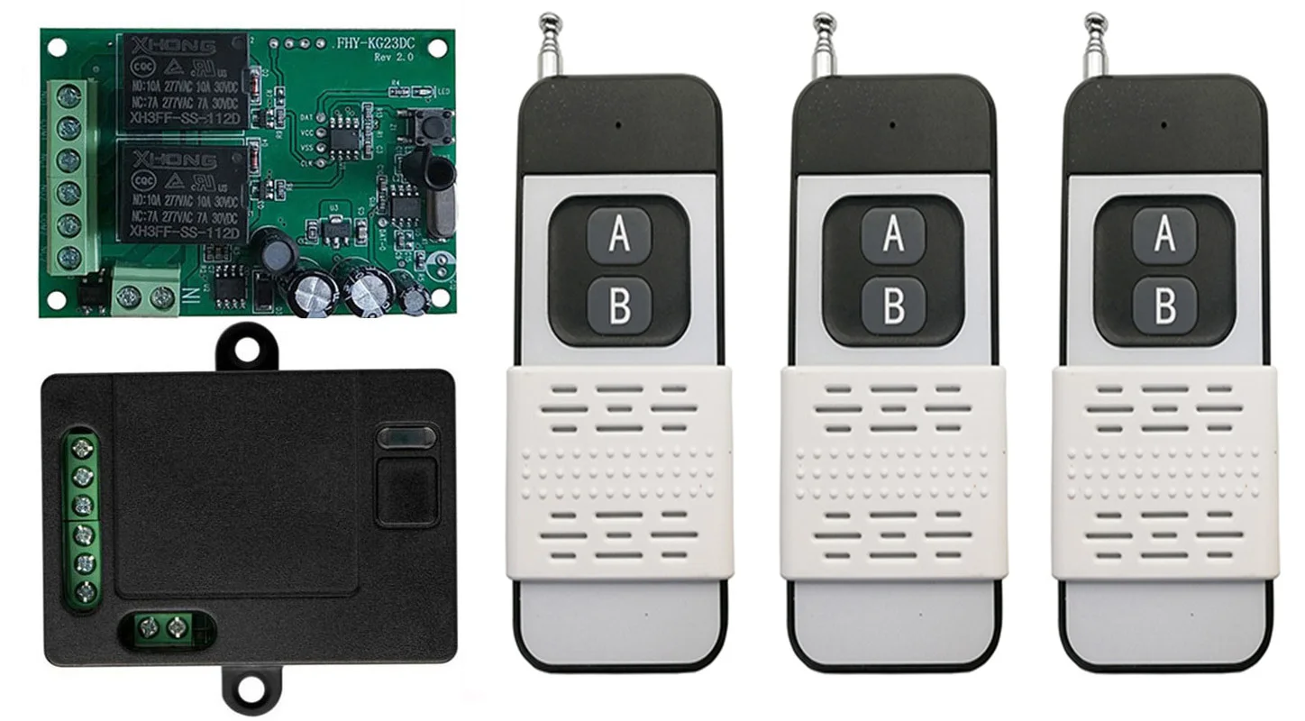 433 МГц Универсальный беспроводной пульт дистанционного управления DC 12 В 24 2CH RF