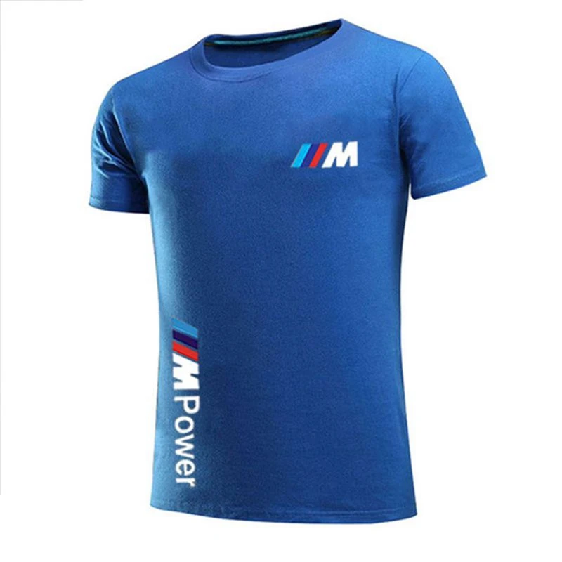 

2021 BMW M Power Summer Cotton Men's Fashion Top Casual Short-sleeved Solid Color Unisex Round Neck hip-hop T-shirt Sports Top