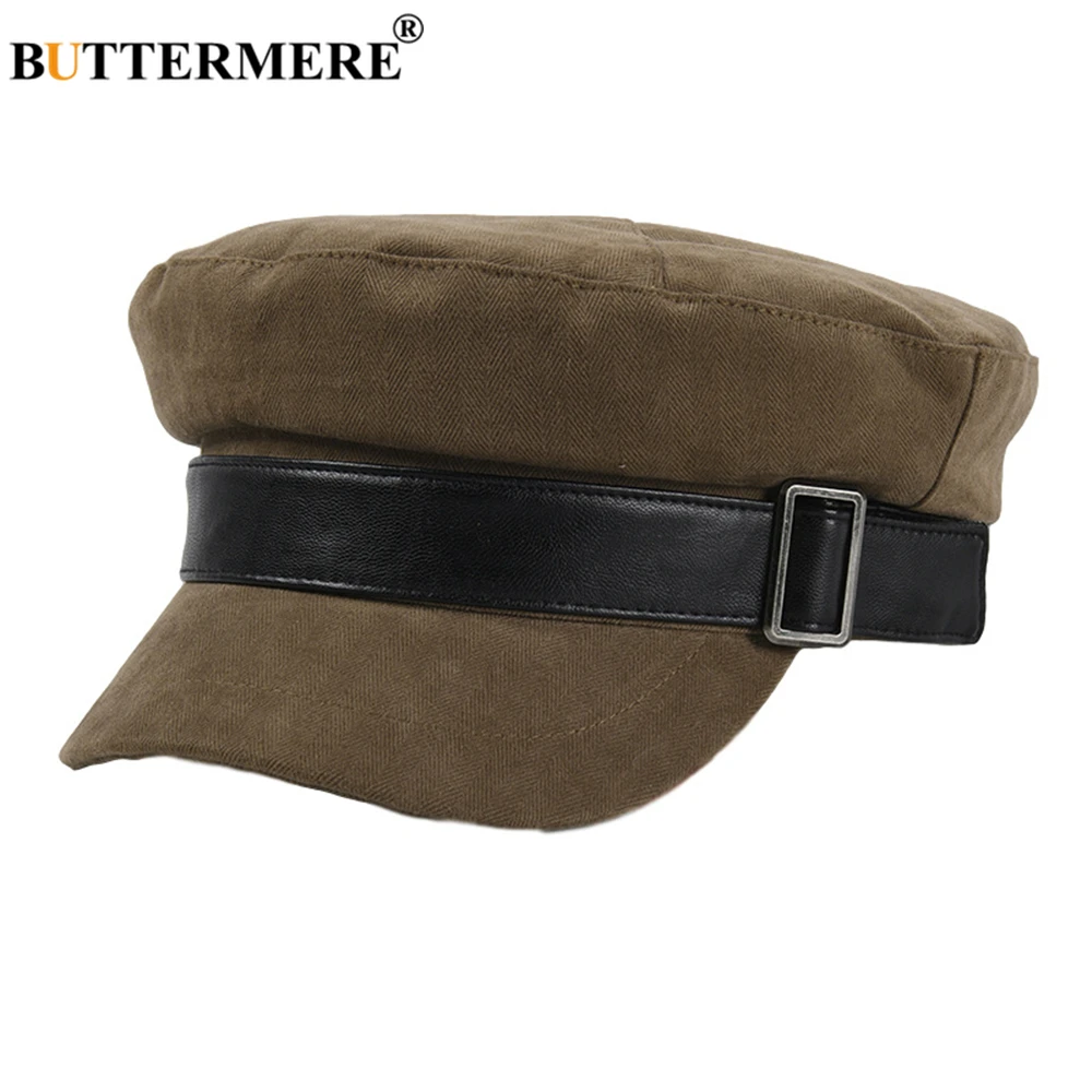 

BUTTERMERE Military Hat Retro Women Hat Autumn Winter Female Sailor Cap Designer Brand 2021 New Arrival Ladies Sailor Hat
