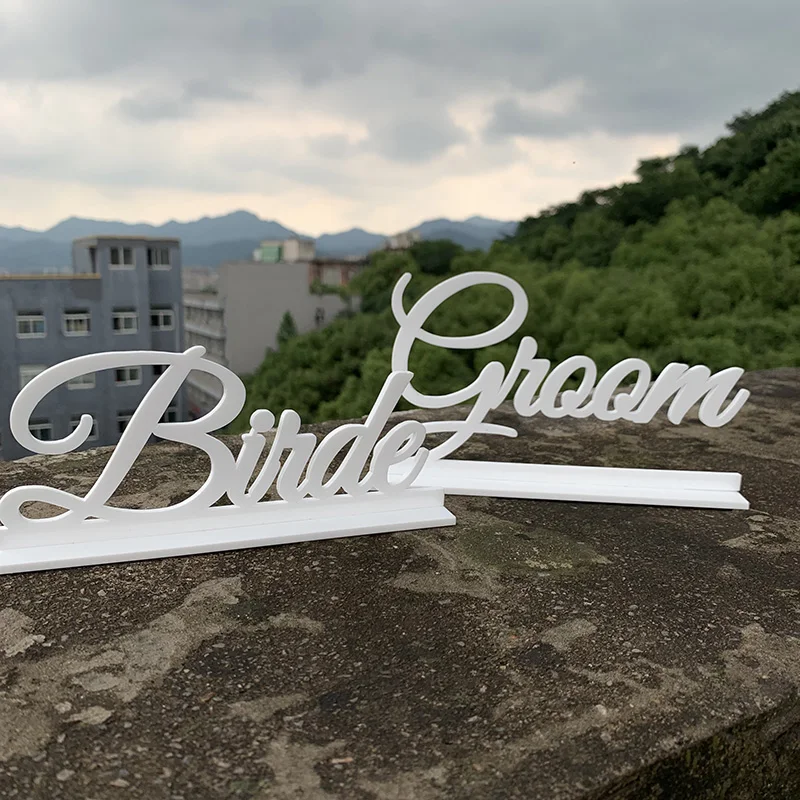 Свадебные указатели украшения жениха и невесты деревянные знак булавка со