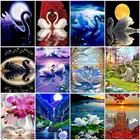 Набор масляных красок по номерам Лебедь, цифровой рисунок по номерам, настенное искусство с животными, на холсте, акриловая краска, подарок, набор для домашнего декора