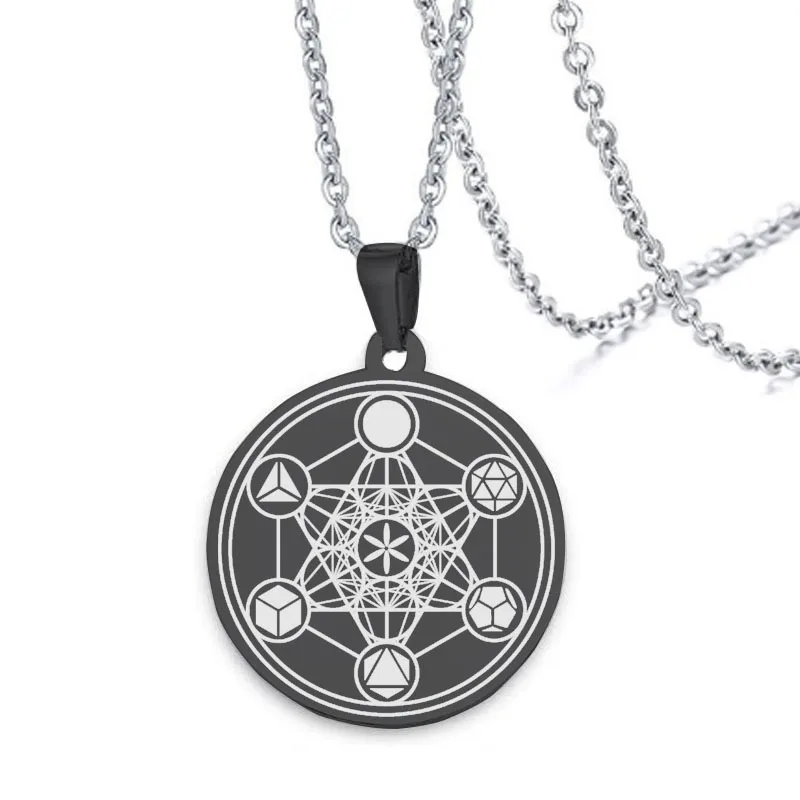 Metatron ожерелье куб священные геометрические уплотнения Archangel Angel подвеска сигил