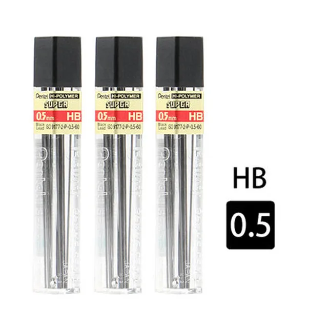 4/6 шт. Pentel C505 грифели для механических карандашей активности стержни для карандаша офисные и школьные принадлежности - Цвет: 6Pcs HB 05mm