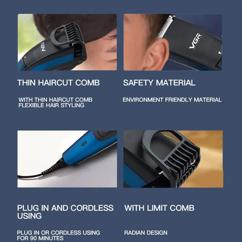 Professional Hair Clippers for Men Rechargeable Clipper Adjustable Cord Cordless Trimming Tool Razor Hairdresse | Бытовая техника