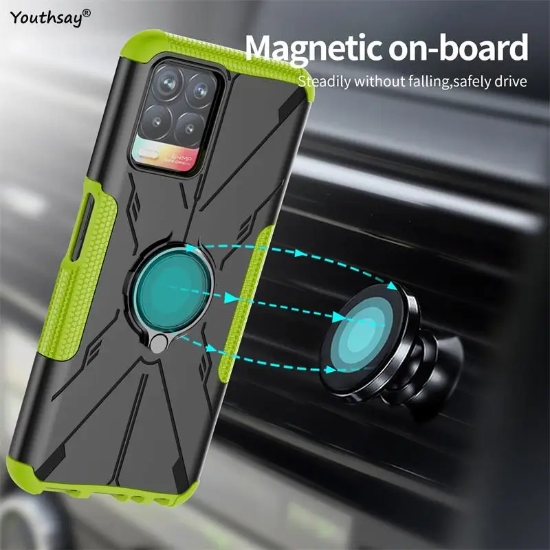 For Realme 8i Case For Realme 8i 8 Pro C21 Cover Funda Coque Ring Armor Shockproof Protective Phone Bumper For Realme 8i