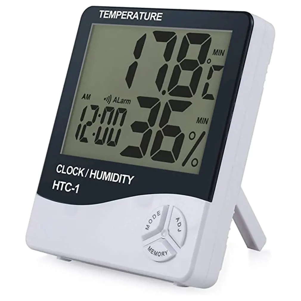 

Large Screen Household Thermometer Hygrometer High Precision Indoor Electronic Thermometer With Alarm Clock