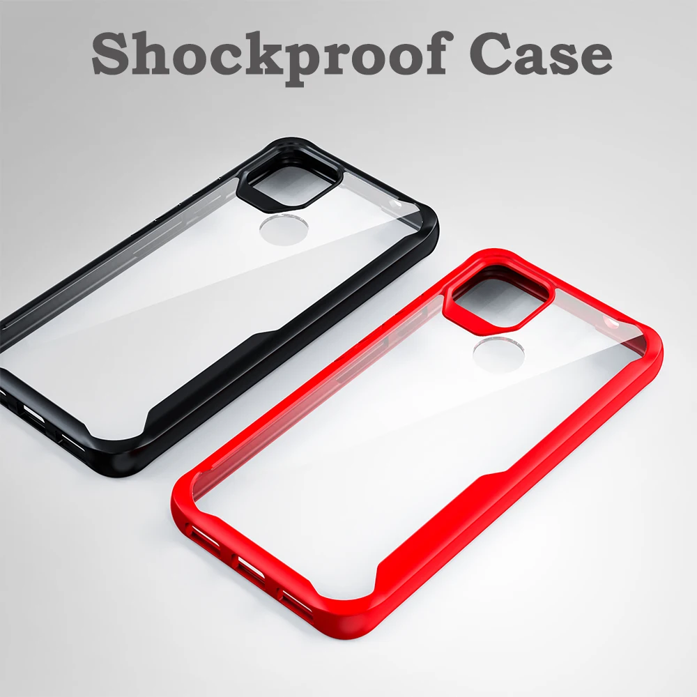 

Shockproof Armor Case For Google Pixel 5a Cover 5 4a 5G 4G Shell Transparent Acrylic Hard Back Luxury Soft Silicone Frame Coque