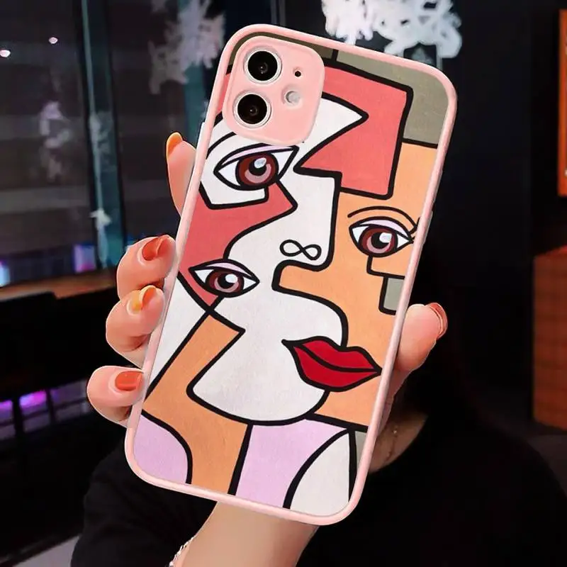 

Picasso abstract Art painting Phone Cases matte transparent For iphone 7 8 11 12 plus mini x xs xr pro max cover