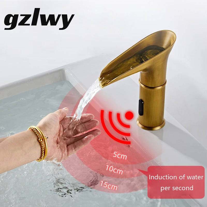 Смеситель для раковины gzlwy с черным датчиком Электрический кран в ванную комнату