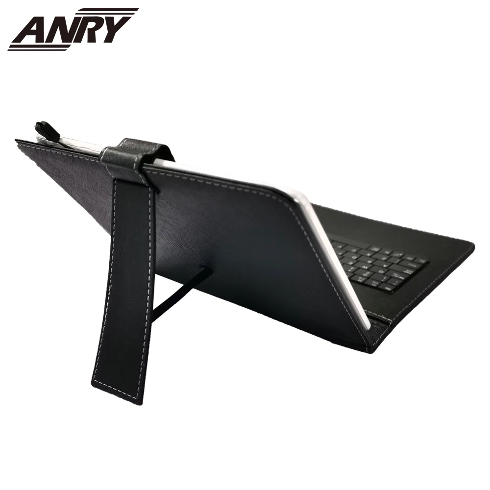 ANRY английская и русская Проводная клавиатура для планшета 10 10,1 черный PU+ PC кожаный чехол с подставкой Чехол Встроенная USB Проводная клавиатура