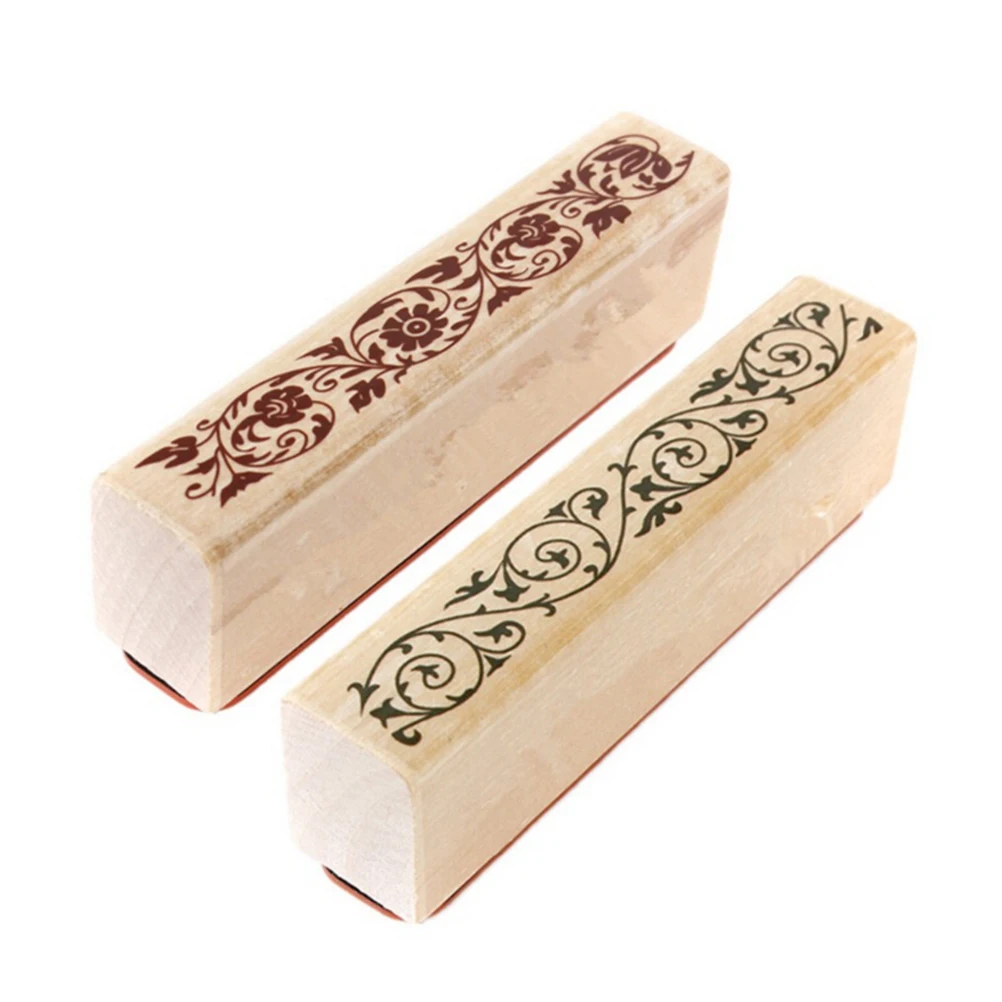 1 шт красивого дизайна из дерева резиновый Цветок Кружева Печать Цветочный