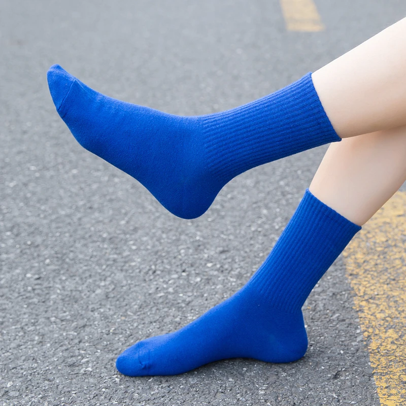 Unisex Rainbow Color Men Socks 100 Cotton Harajuku Colorful Mid Standard 1 Pair | Мужская одежда