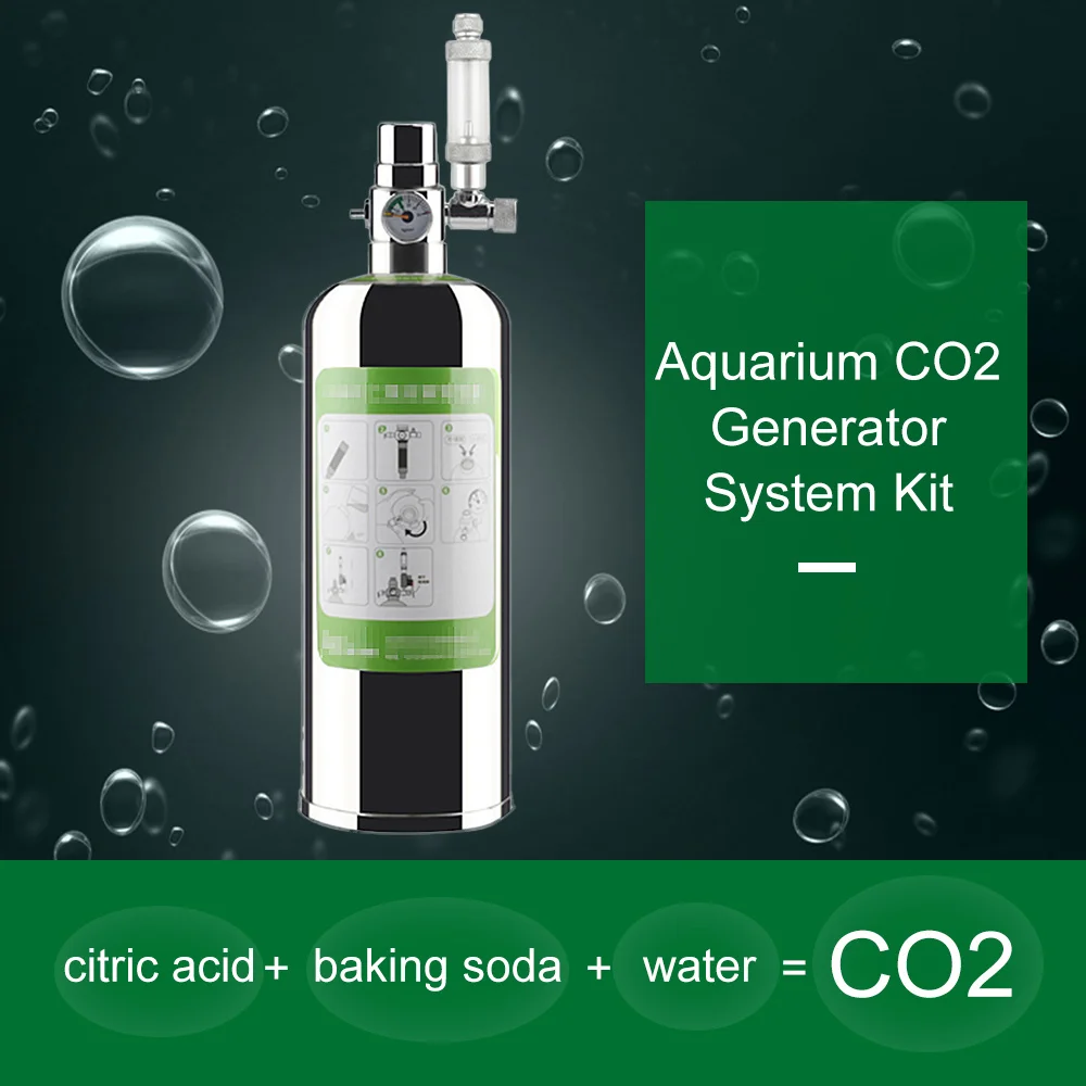 

2/5L Aquarium Stainless Steel Cylinder CO2 Generator System Kit with Solenoid Valve Bubble Diffuser Carbon Dioxide Reactor Kit