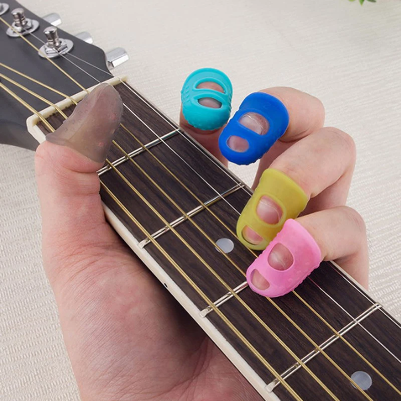 

5pcs S M L Silicone Finger Guards Guitar Fingertip Protectors For Ukulele Guitar