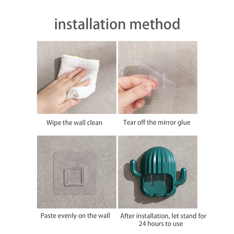 Многофункциональный держатель для зубной щетки с кактусами милый