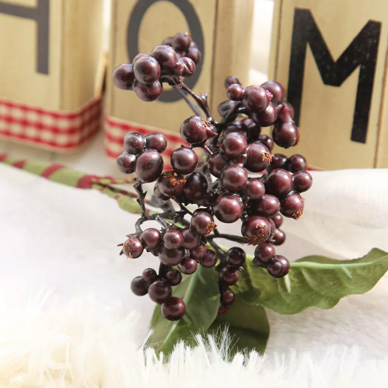 22 см декоративная Мини Рождественская матовая искусственная ягода яркая красная