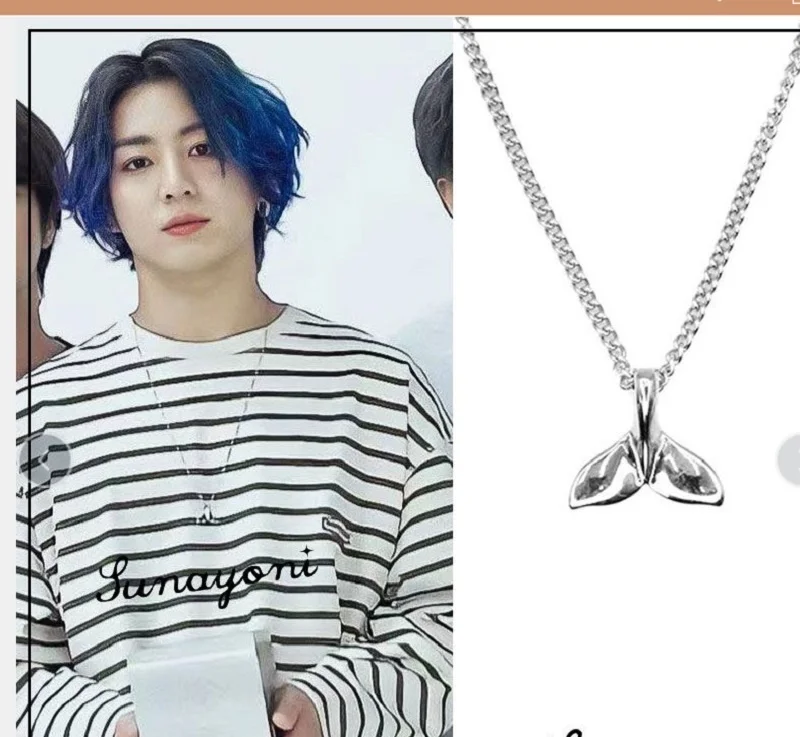 

KPOP Bangtan Boys JK Tian Jung Kuni ожерелье с китами стандартное ожерелье для мужчин