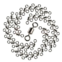 100pcslot ball bearing swivel solid rings fishing connector round 8 shape eye rolling swivels carp fishing accessories new