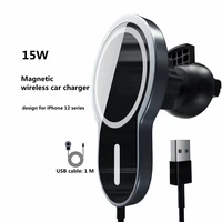 15w magsafe wireless charger for iphone 12 iphone 12 mini iphone 12 promax fast charging magnetic suction phone car holder
