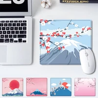 wholesale japanese pink cherry blossom style office mat mouse non slip pad player pad small size rubber mouse pad office deskmat