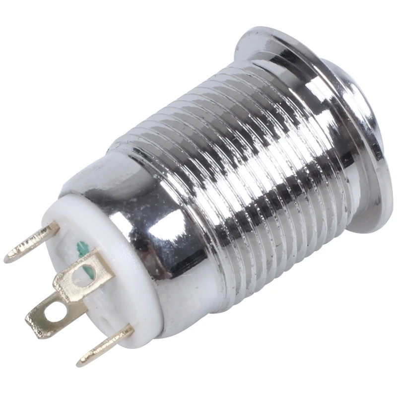 Зеленый светодиодный светильник SPST 12 мм Монтажная панель мгновенный