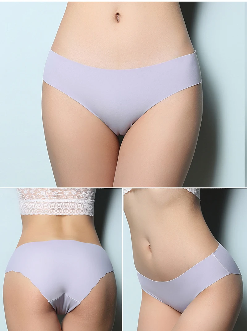 3 шт./компл. Seamles Ice Silk трусы для Для женщин сексуальные трусы с низкой посадкой ультра-тонкое нижнее белье стринги женские трусы, интимное# D
