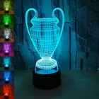 Лампа в форме футбольного Кубка, 3D ночники в форме трофея, украшение для девочек, 7 цветов, изменяющиеся USB светодиодный ные настольные лампы, футбольные фанаты