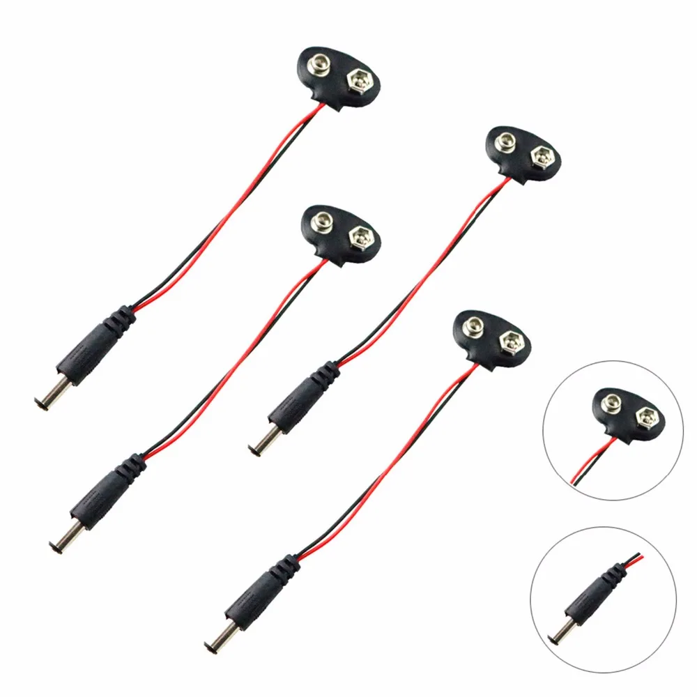 6 шт. аккумуляторный кабель питания с защелкой экспериментальный провод к 9 В