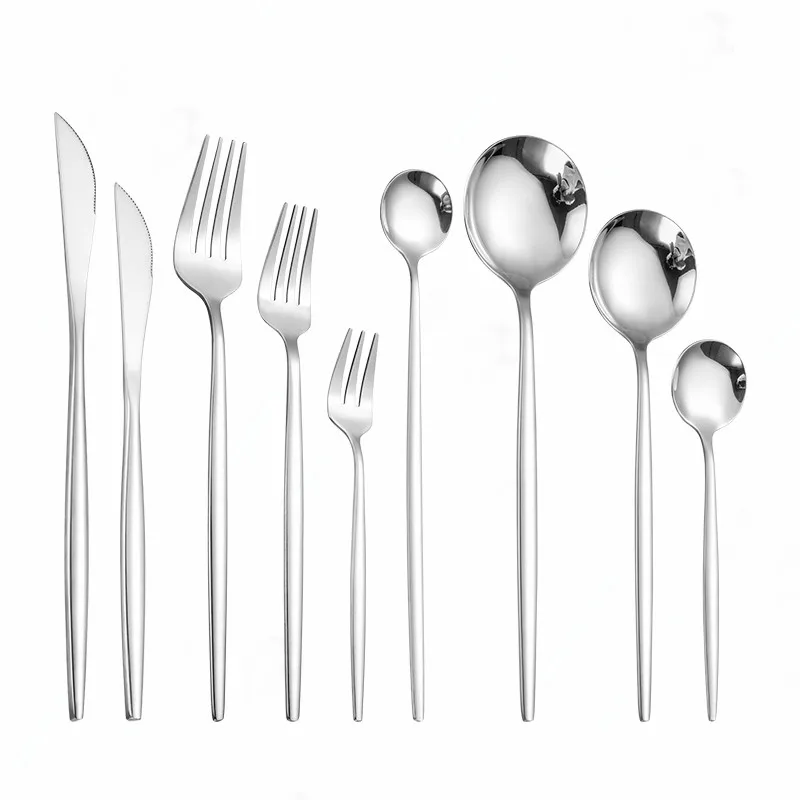 

Silverware Tableware Stainless Steel Cutlery Set Forks Knives Spoons Chopsticks Dinnerware Set Kitchen Dinner Set Steel Cutlery