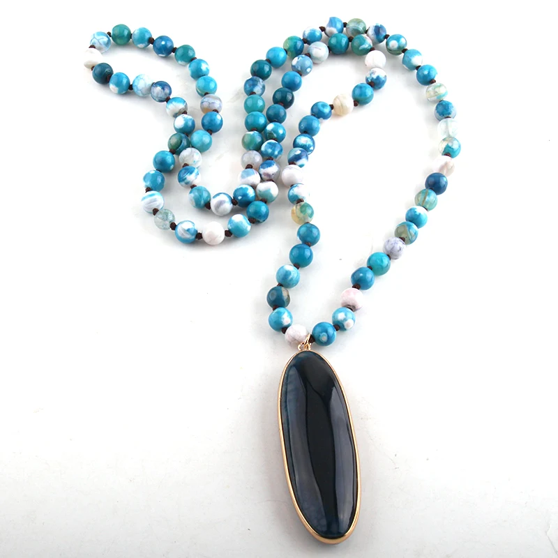 RH модные ювелирные изделия из бисера Камни длинные завязанные полудрагоценные