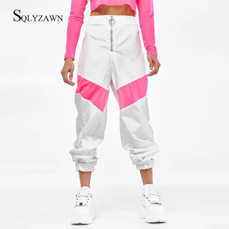 Женские брюки-карго с высокой талией в стиле Харадзюку свободные брюки на молнии