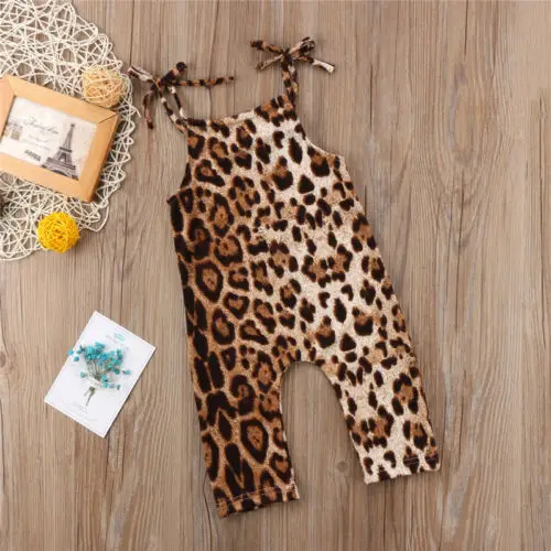 

Newborn Baby Girls Leopard Sleeveless Clothes Outfits Set