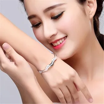 

Korean Popular Bracelet Sanding Women's Bracelet Double Line Ring Love Interweaving Water Ripple Hand Ornament Women Jsz062
