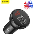 Автомобильное зарядное устройство Baseus с 2 USB-портами и цифровым дисплеем, 4.8A, 24 Вт