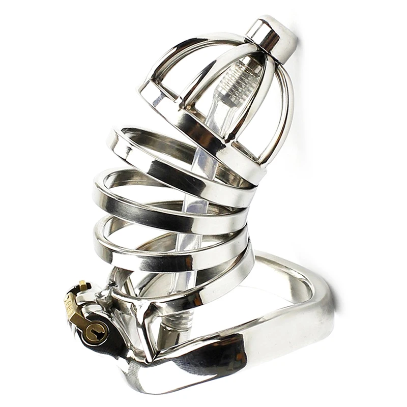 

Stainless Steel Stealth Lock Male Chastity Device with Urethral Catheter Cock Cage virginity Belt Penis Ring High Quality