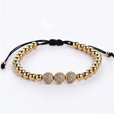 Mcllroy Ball мужские браслеты трендовые круглые бусы плетеные Macrame микро CZ проложенные