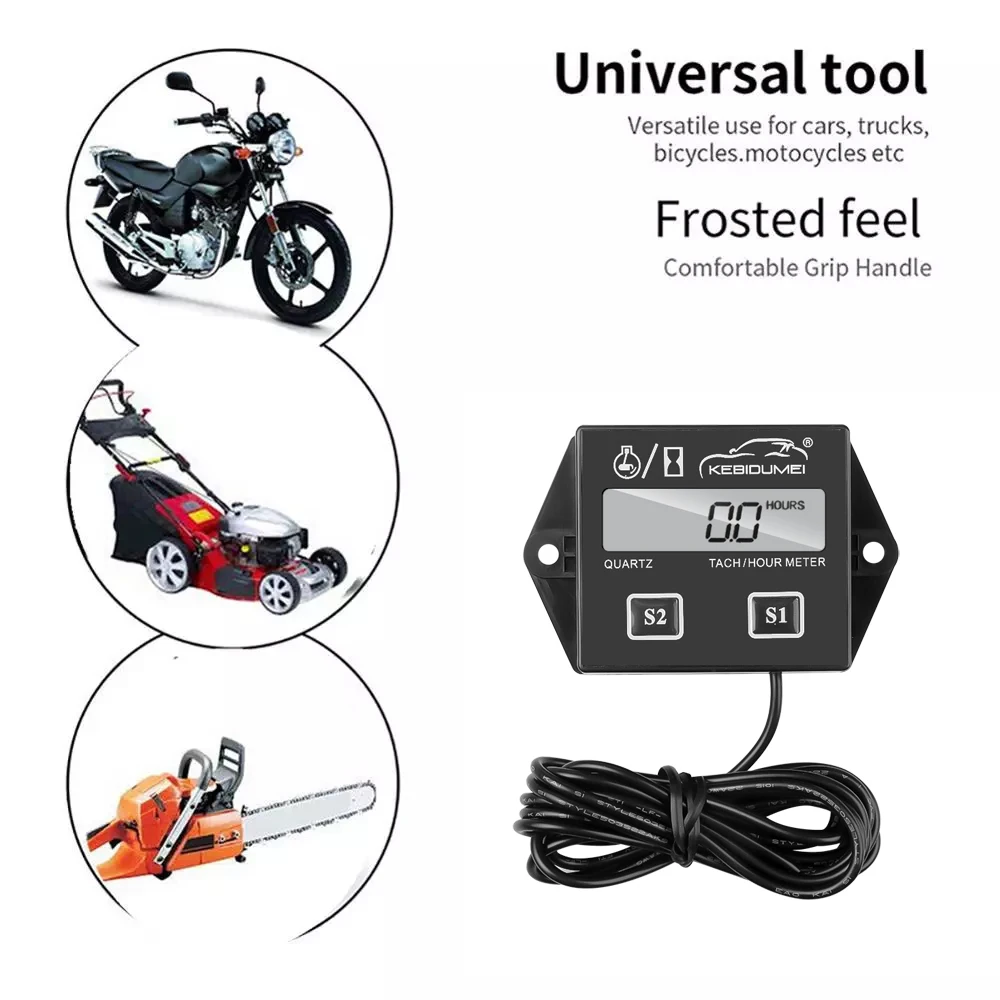 Car LCD Engine Counter Tachometer Gauge Tach Hour Meter For all 2 4 stroke Gasoline engine Waterproof for Motorcycle SUV | Автомобили и