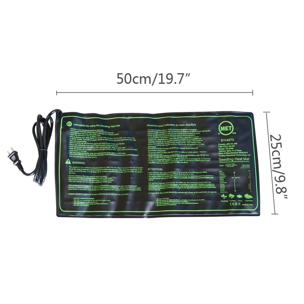 

1Pc Seedling Heating Mat 50x25cm Waterproof Plant Seed Germination Propagation Clone Starter Pad 110V/220V Garden Supplies
