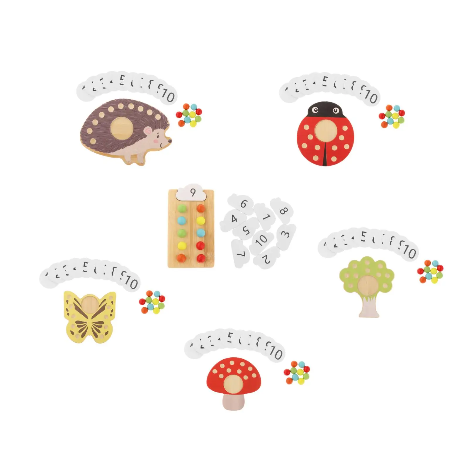 

Cartoon Wood Beads Counting Bead Learning Develop Motor Skills Sensory Toys